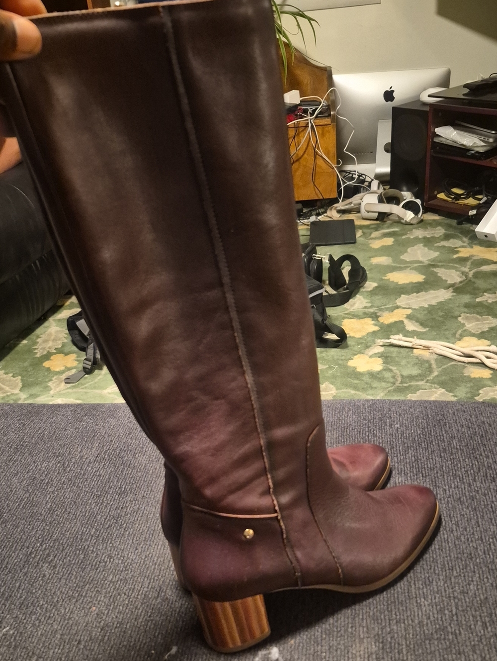 PIKOLINOS Tall Leather Riding Boots in Dark Brown